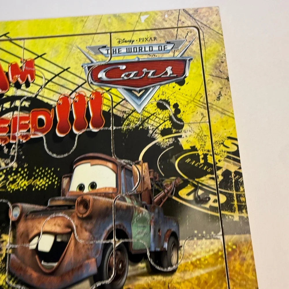 Y2K 2009 Disney Pixar Cars  Mcqueen Mater Wooden 12 piece jigsaw Tray Puzzle